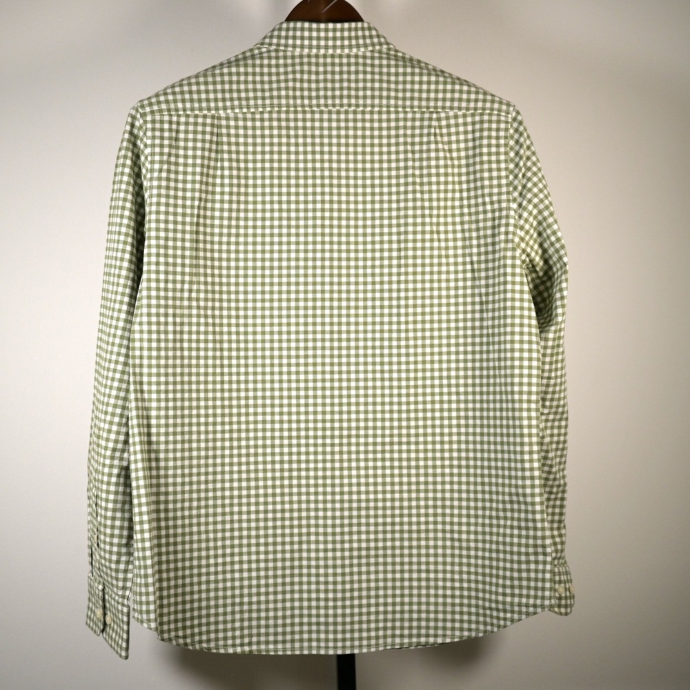 Goodfellow & Co Mens Green Gingham Slim Fit Every Wear Poplin Button Up Shirt L - Picture 3 of 8